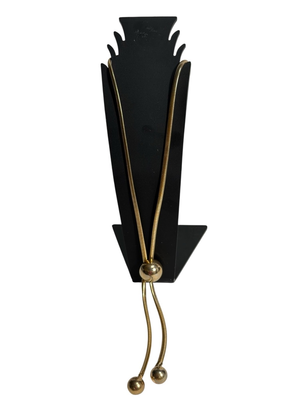 Vintage Coro Lariat Necklace Old Money MCM Adjustable Bolo Tie Gold Tone